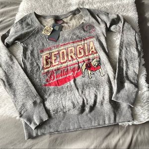 Knights Apparel For Her Georgia Bulldogs Long Sleeve Sweatshirt Gray Size M NWT